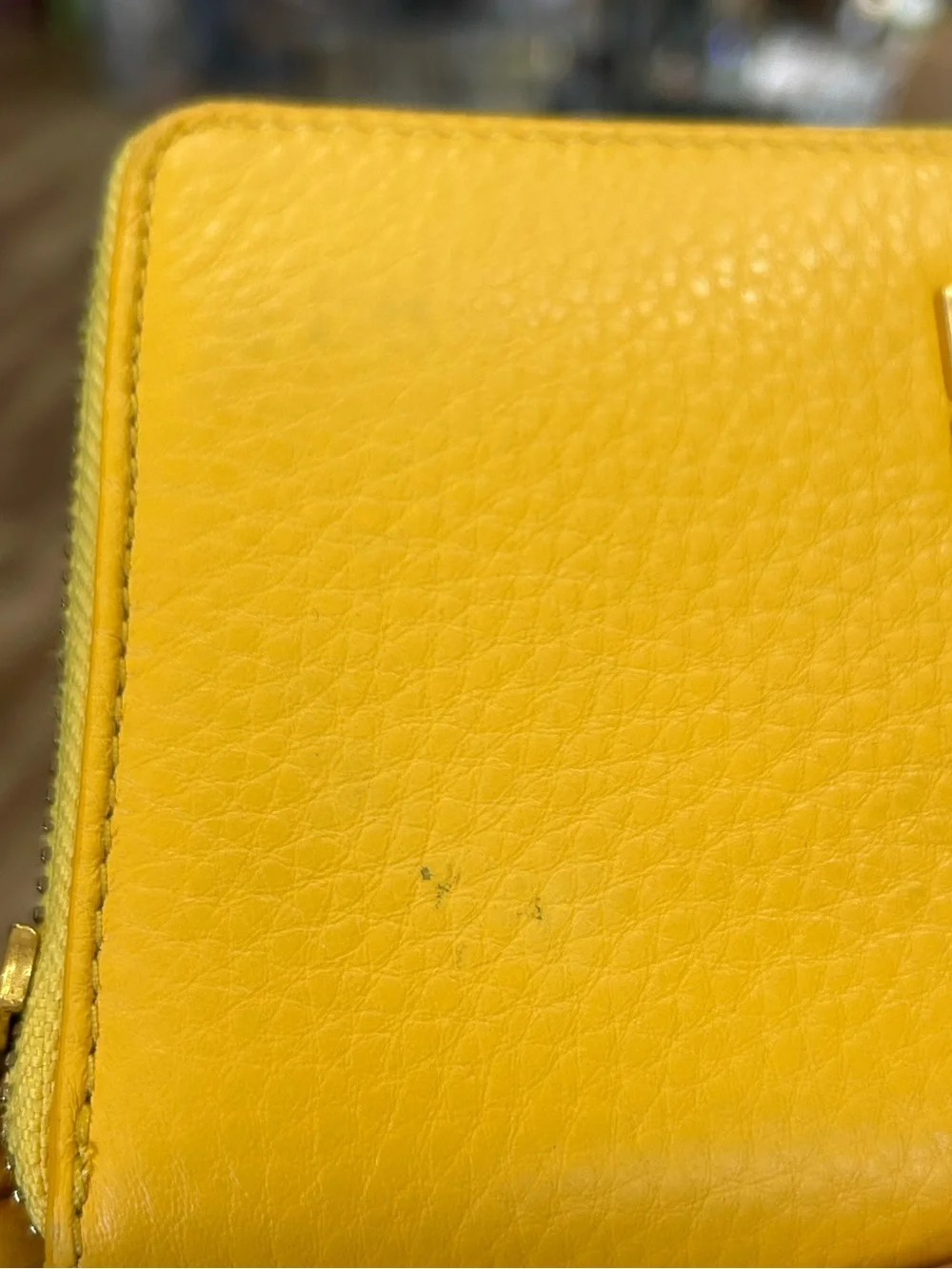 Yellow Tory Burch Britten Zip Continental Leather Wallet